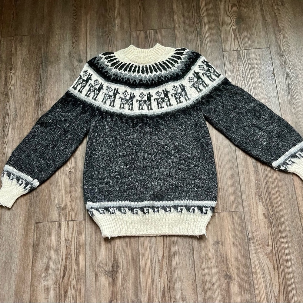 Cozy Black and Cream Knit Sweater